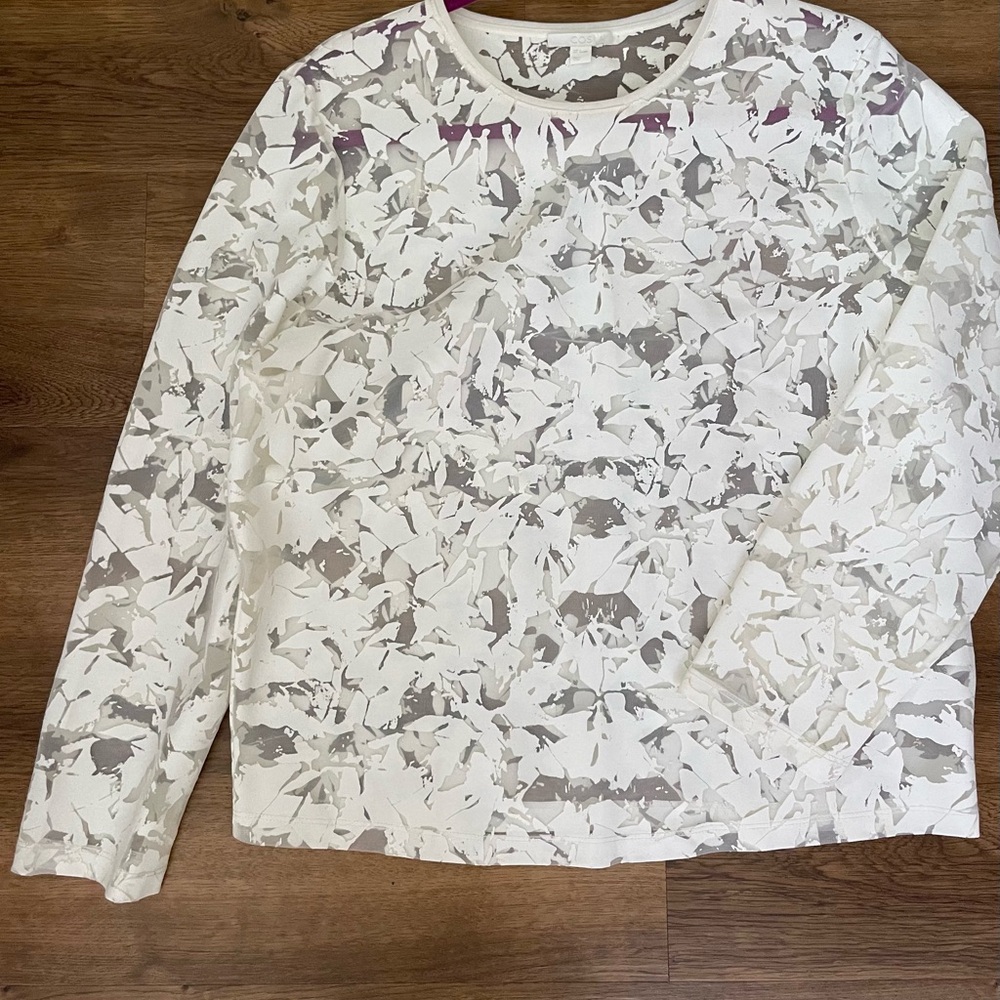 COS Beautiful Original White Long Sleeve Top Size S